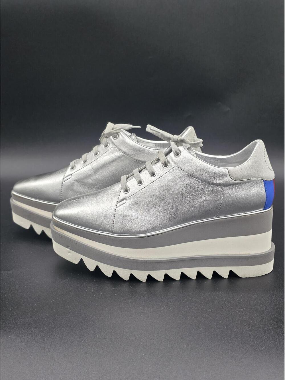 Stella McCartney Elyse Silver Platform Shoe EU38 US8, Like New, Made in Italy - Picture 4 of 14